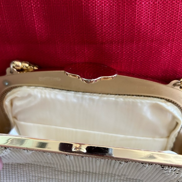 Whiting & Davis Silver Mesh Clutch with Gold Accents - Picture 9 of 9